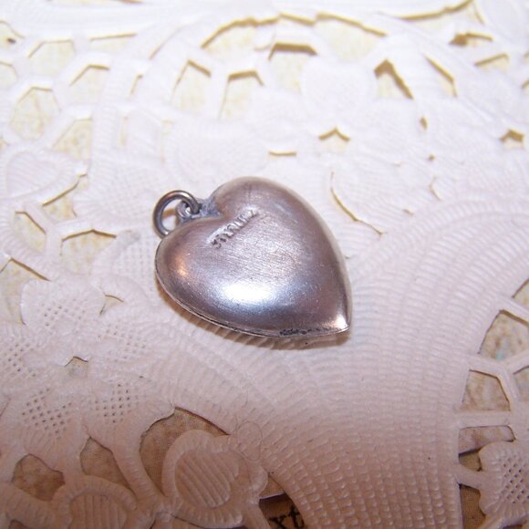 Sterling Silver Puffy Heart Charm - Airplane Propeller and Wings | No Engraving - Picture 5 of 5